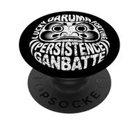 Daruma Ganbatte Fortune Anime japonés Otaku Word Souvenir PopSockets PopGrip Adhesivo