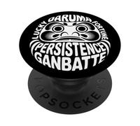Daruma Ganbatte Fortune Anime japonés Otaku Word Souvenir PopSockets PopGrip Adhesivo