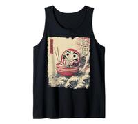 Daruma Lucky Doll Japón Vintage Ramen Fideos japoneses Camiseta sin Mangas