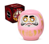 Daruma rosa amuleto de la suerte embarazo [porcelana llena - hecha y pintada a mano] Regalos de la suerte para el embarazo, símbolo de esperanza - Colorea el ojo y pide un deseo