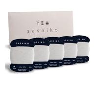 Daruma Sashiko Hilo 100% algodón tipo tarjeta (43.7 yardas) x 5 piezas con manual en inglés, costura y bordado (Kinari)