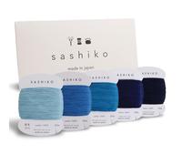 DARUMA Sashiko - Hilo de papel 100% algodón (30 yardas) x 5 colores con manual en inglés para coser y bordar (grueso, Amaoto)