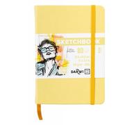 Darwi For You DF80010150002C - Carnet Cousu Sketchbook A6 10,5x14,8 cm 140g - 80 Feuilles Papier Dessin Blanc - Couverture Rigide Jaune Pâle
