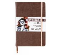 Darwi For You DF80014210006C - Carnet Cousu Sketchbook 14x21 cm 140g - 80 Feuilles Papier Dessin Blanc - Couverture Rigide Brun