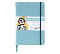 Darwi For You DF80014210008C - Carnet Cousu Sketchbook 14x21 cm 140g - 80 Feuilles Papier Dessin Blanc - Couverture Rigide Bleu Pâle