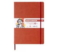 Darwi For You DF80021290007C - Carnet Cousu Sketchbook A4 21x29,7 cm 140g - 80 Feuilles Papier Dessin Blanc - Couverture Rigide Terracotta