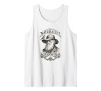 Darwin El Naturalista Retrato Pinzón Barco Ciencia Camiseta sin Mangas