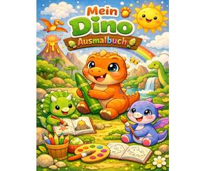 Das große Dino Ausmalbuch: 50 süße Baby-Dinosaurier zum Ausmalen | Großes Malbuch für Kinder von 3-8 Jahren | Perfektes Geschenk für kleine Dino-Fans