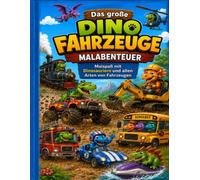 Das große Dino-Fahrzeuge-Malabenteuer: Ein lustiges Malbuch für Kinder mit Dinosauriern, Autos, Baggern, Zügen, Flugzeugen, Booten und vielen Fahrzeugen