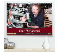 Das Handwerk der Schuhmacher (hochwertiger Premium Wandkalender 2026 DIN A2 quer), Kunstdruck in Hochglanz: Arbeitsabläufe in einem Schuhmacher Meisterbetrieb