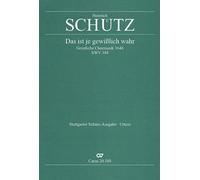 Das ist je gewisslich wahr - SSATTB, 6 Instrument, [Bass and Organ] - SCORE