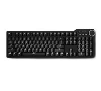 Das Keyboard 6 teclados mecánicos con cable retroiluminado profesional - interruptores táctiles Cherry MX azul, teclas brillantes, concentrador USB C de 2 puertos, perilla de volumen, NKRO