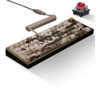 Das Keyboard DeltaForce 65 Jungle Camo Teclado mecánico - Interruptores intercambiables en caliente, teclas de sublimación PBT, montaje de junta de aluminio CNC, retroiluminación RGB, teclado compacto