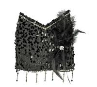 Das Kostümland - Bolso al Hombro de poliéster para Mujer 18 x 20 cm, Color Negro, Talla 18 x 20 cm
