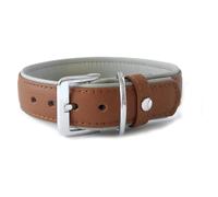 Das Lederband Collar de Perros Amsterdam Brandy/Gris, Varios Tamaños, Nuevo