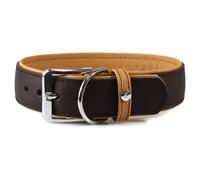 Das Lederband Collar de Perros Vancouver Mocca / Caramelo, Varios Tamaños, Nuevo