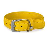 Das Lederband Collar para Perro Barcelona Vibrant-Yellow, Varios Tamaños, Nuevo