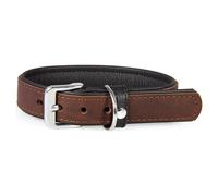Das Lederband Collar para Perro Vancouver Mocca / Negro, Varios Tamaños, Nuevo