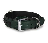 Das Lederband Correa Cuello Perro Granada Verde/Negro, Varias Tallas, NEU