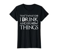 Das Mache ich, ich trinke und ich weiß Dinge Funny Drinking Camiseta gráfica económica, Mujer, Negro, S