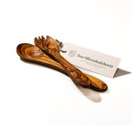 das Olivenholzbrett Cubiertos para Ensalada de Madera de Olivo, Servir, Aprox. 30CM, Producto Natural, Engrasada, Multa Grano, Arte Limpio Y Buena Pulido Procesamiento - 25cm
