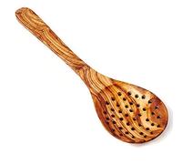 das Olivenholzbrett® Cuchara de cocina, colador con agujeros, 30 cm
