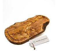 Das Olivenholzbrett, la Tabla de Cortar Madera de Olivo, Steaks de Madera Con Raspador en Corte Natural - 35cm