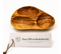 das Olivenholzbrett Olivenholz-Schale con 3 Compartimentos - 20cm