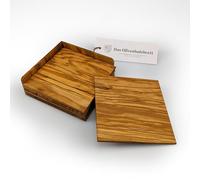DAS OLIVENHOLZBRETT ® Posavasos de 6 piezas, cuadrado (10 cm)