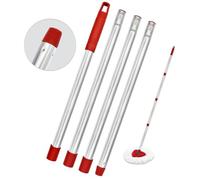 Das Wischstangen-Set Mango de Repuesto de la fregona de 4 Secciones Mango de Repuesto de la fregona, Acero Inoxidable Ajustable Compatible con la fregona giratoria Vileda Turbo (Weiß)