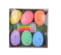 Dasbsug 6 huevos de espuma sin terminar con bolígrafo de acuarela de 6 colores para pintar y decorar fiestas de cumpleaños infantiles, suministros de Acción de Gracias, actividades para padres e hijos