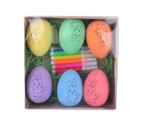 Dasbsug 6 huevos de espuma sin terminar con bolígrafo de acuarela de 6 colores para pintar y decorar fiestas de cumpleaños infantiles, suministros de Acción de Gracias, actividades para padres e hijos