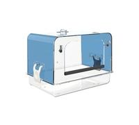 Dasbsug Bañera de ducha de gran capacidad para loros con drenaje para mascotas, pájaros, cacatúas, tortolitos, baño de interior, cuenco seguro para cacatúas