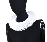 Dasbsug Collar ajustable con volantes retro para disfraces de la era victoriana y cosplay, accesorio de Halloween, versátil y vintage, Blanco incrustado T blanco, Talla única