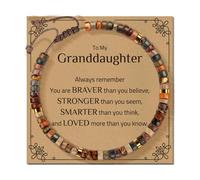 Dasbsug Decoración de piedra ajustable hecha a mano para todas las edades con una tarjeta de bendición y materiales de piedra de adición de varios colores, talla única, como se describe