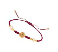 Dasbsug Elegante tobillera ajustable anudada que promueve las fortunas, símbolo tradicional de riqueza, textura de cuerda trenzada para fiesta, cuerda roja suerte, talla única, como se describe