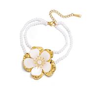 Dasbsug Elegantes perlas florales que ofrecen estilos elegantes y versatilidad, complementan cualquier atuendo, desde perlas de flores casuales hasta formales, talla única, como se describe