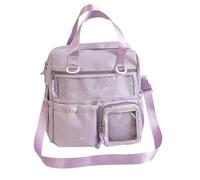 Dasbsug Itabag Harajukus - Mochila de hombro para cuaderno, multiuso, para mujeres y niñas, regalos Itabag, Purple, Add pendant