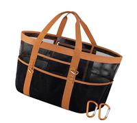 Dasbsug Paquete de senderismo resistente al agua con bolsillos interiores con cremallera, mosquetón ergonómico para senderismo, natación, equipo de surf, bolsa de malla de PVC resistente al agua