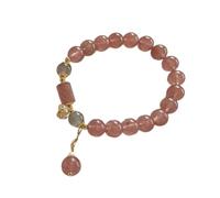 Dasbsug Pulsera elástica ajustable con cuentas de piedra de cristal para mujer, accesorio para fiestas, bodas, cumpleaños, One Size, como se describe