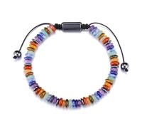 Dasbsug Pulsera unisex trenzada de cuentas de piedra natural, cadena de mano ajustable, accesorio de actividad al aire libre, accesorio de piedra para actividades al aire libre