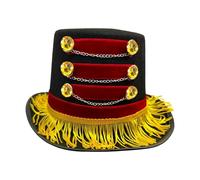 Dasbsug Sombrero clásico de magos con borlas de circo, accesorio de disfraz de espectáculo mágico para adultos