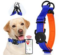 Dasbulk Collar para Airtag, Ajustable de Nylon Con Acolchado de Neopreno, Reflectante para Perros Pequeños y Medianos, Airtag No Incluido (S, Azul)