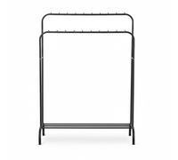 DASCK Perchero Burro Doble Metálico | 110 cm | 2 Barras + Estante Inferior | Recibidor y Dormitorio