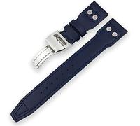 DASEB 20mm 21mm 22 mm banda de reloj de cuero de becerro adecuado para IWC Marcos EL PEQUEÑO PRÍNCIPE Grande PILOTO Spitfire TimeZone Watch Accessories Black(Dark blue plain,22mm)
