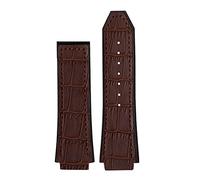 DASEB 25 * 19mm Cuero de vaca real de cuero de reloj de goma，Para Hublot Classic Fusion Universe Big Bang Series Hombres Cinturón Banda Banda Buckl Buckl(Brown no buckle)