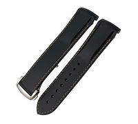 DASEB Banda de reloj de silicona de goma 19mm 20mm 21mm 22mm la conquista de hidroconques de para Longines VHP Correa de relojes deportivos impermeables(Black orange,21mm)