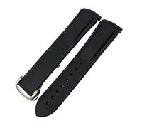 DASEB Banda de reloj de silicona de goma 19mm 20mm 21mm 22mm la conquista de hidroconques de para Longines VHP Correa de relojes deportivos impermeables(Black red,20mm)