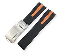 DASEB Bandas de reloj de goma de silicona de 20/21mm deportes adecuados para IWC Marcos EL PEQUEÑO PRÍNCIPE Grande PILOTO Accesorios de reloj Spitfire TimeZone(Black orange line,21mm)