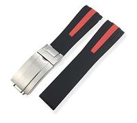 DASEB Bandas de reloj de goma de silicona de 20/21mm deportes adecuados para IWC Marcos EL PEQUEÑO PRÍNCIPE Grande PILOTO Accesorios de reloj Spitfire TimeZone(Black red line,19mm)